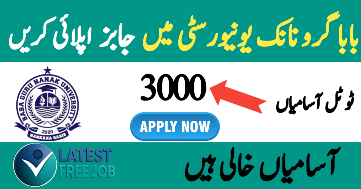 Latest Baba Guru Nanak University Nankana Sahib Jobs 2025