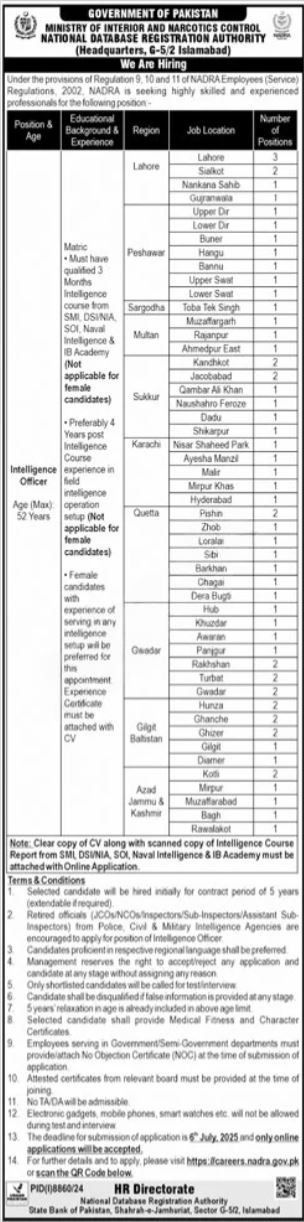 Latest Nadra Jobs 2025 Advertisement