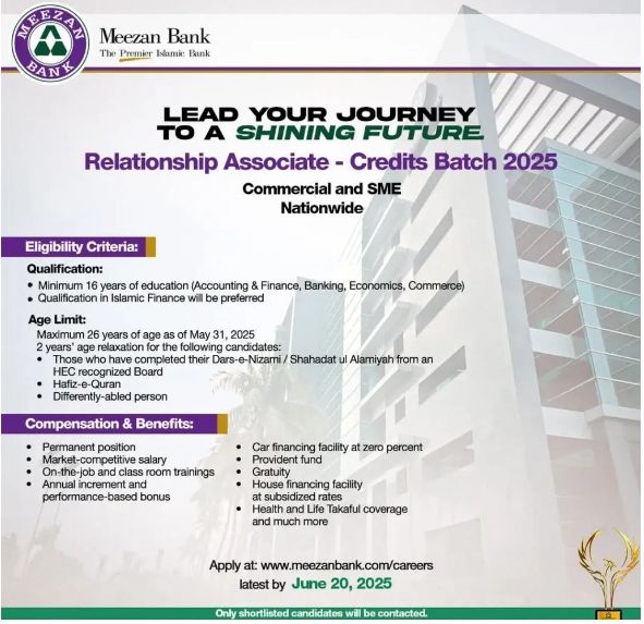 Meezan Bank Jobs 2025 Online Apply Advertisement